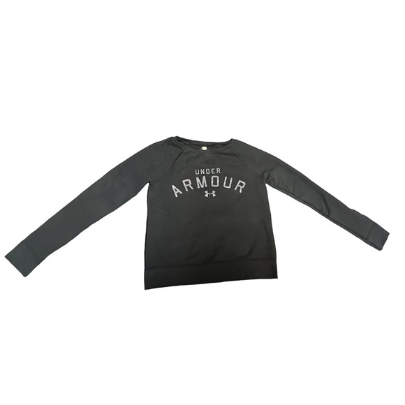 Under Armour Women UA Crew Sweatshirt Size Medium Black All Seasons Gear - Picture 1 of 3